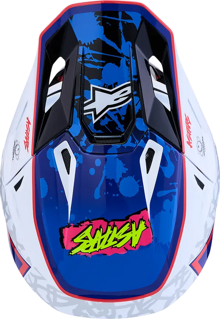 Alpinestars Helm SM7 BLASTER Wit/Blauw/Rood