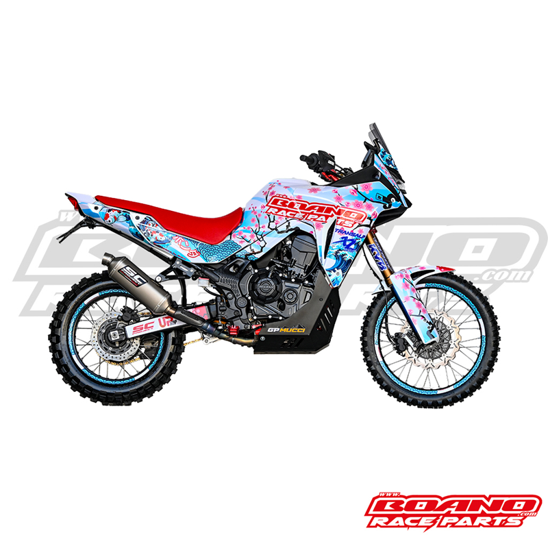 BOANO stickerkit Japan, rood en lichtblauw - Honda Transalp XL750