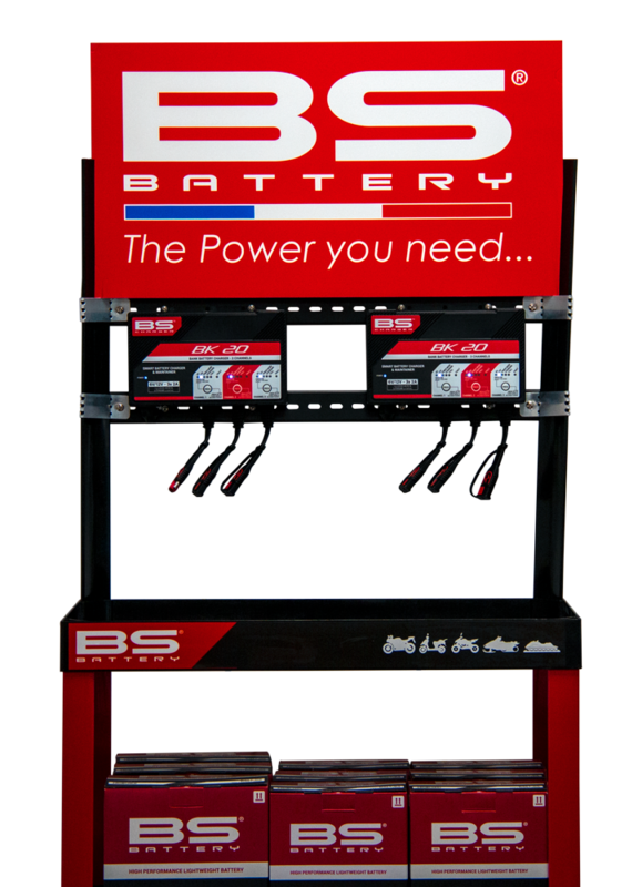 BS BATTERY Display-Kit mit zwei BK20 Ladegeräten