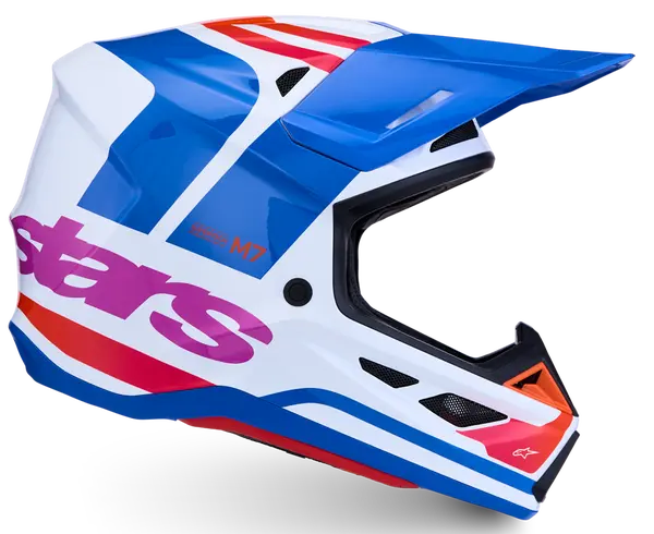 Alpinestars Helm SM7 CORE Wit/Blauw/Roze