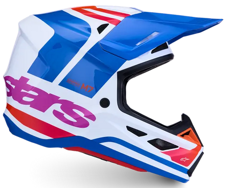 Alpinestars Helm SM7 CORE Wit/Blauw/Roze