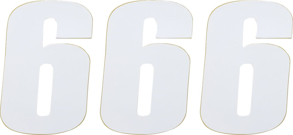 MOOSE Racing number mse #6 4.5 white wit | Femon Parts