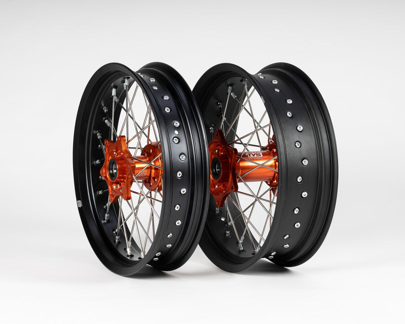 Sixty5 Supermoto Wielenset Zwart/Oranje 3.50-17 / 5.00-17