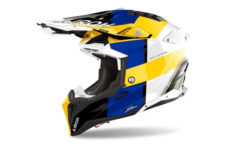 Aviator-Helm 3 Monarch Blau/Gelb Glänzend