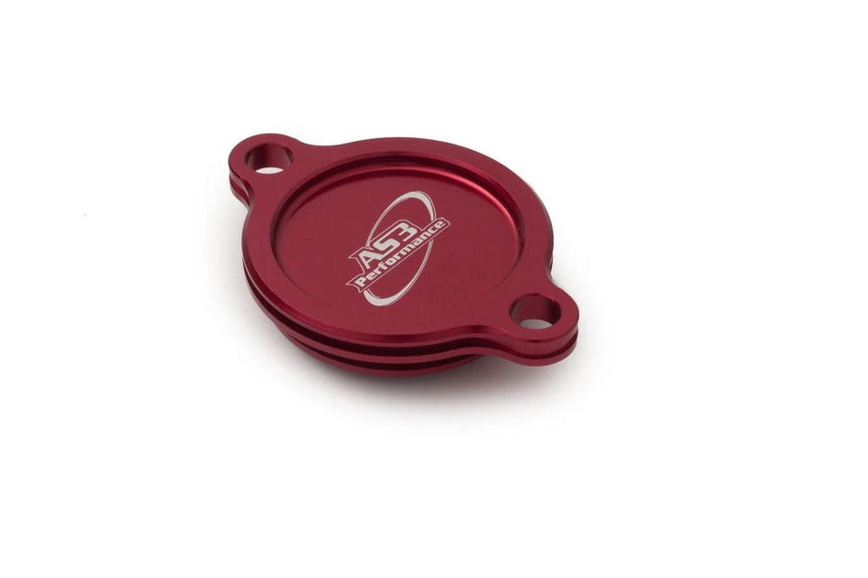 KAWASAKI KX 250 F 2004-2020 AS3 OIL FILTER CAP COVER RED