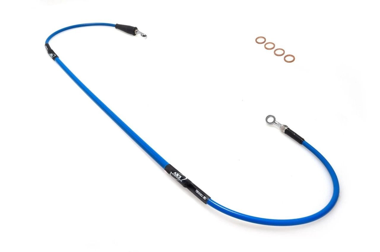 HUSQVARNA TC 65 2023-2026 AS3 VENHILL BRAIDED FRONT BRAKE LINE HOSE BLUE
