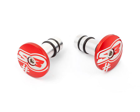 S3 Parts "S3 HANDLEBAR ENDS ""TOO"" RED"
