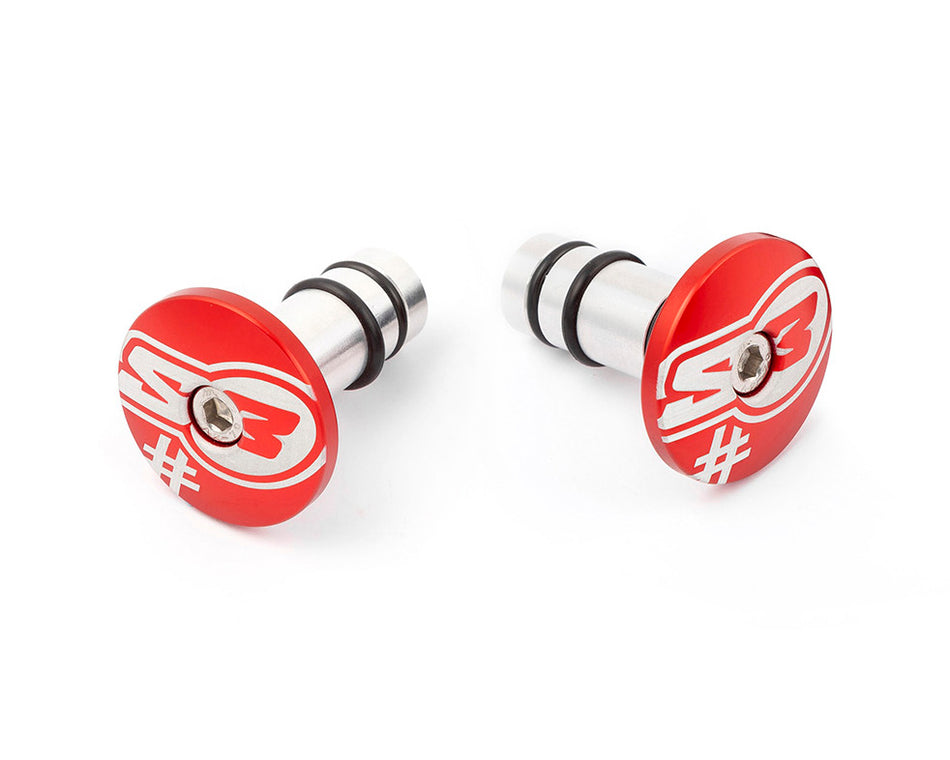 S3 Parts "S3 HANDLEBAR ENDS ""TOO"" RED"