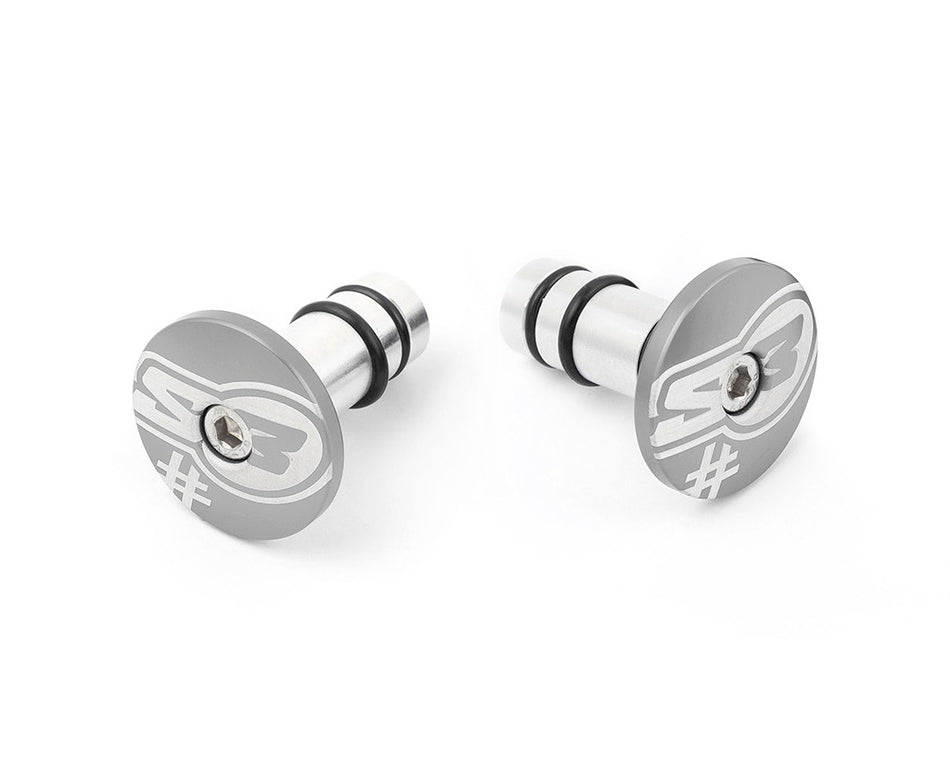 "S3 HANDLEBAR ENDS ""TOO" SILVER