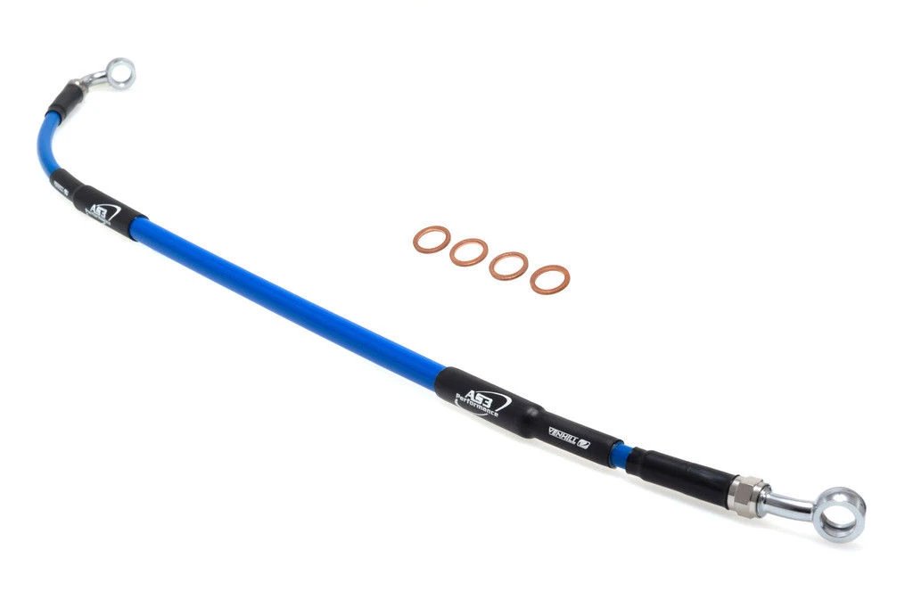 HUSQVARNA TC 65 2023-2026 AS3 VENHILL BRAIDED REAR BRAKE LINE HOSE BLUE