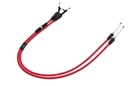 TRIUMPH 675 DAYTONA 2013-2016 AS3 VENHILL FEATHERLIGHT THROTTLE CABLES RED