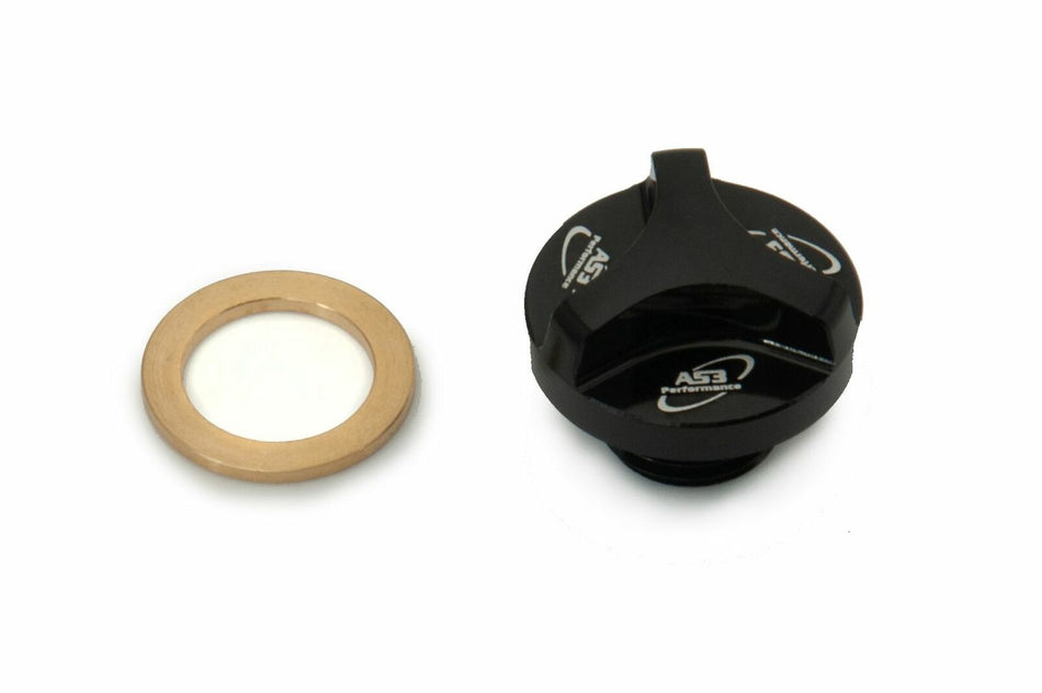 TM MX EN 125 144 2T 05-19 250 300 2T 05-18 AS3 ALUMINUM OIL FILLER PLUG BLACK