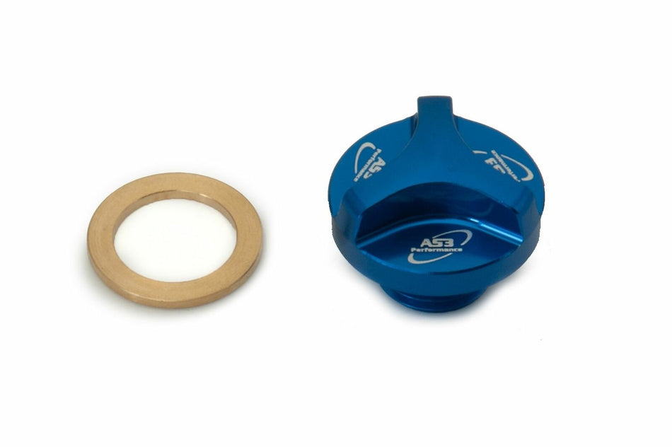 TM MX EN 125 144 2T 05-19 250 300 2T 05-18 AS3 ALUMINUM OIL FILLER PLUG BLUE