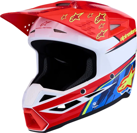 Alpinestars Helm Jeugd SM3 FALCON Rood/Wit/Blauw