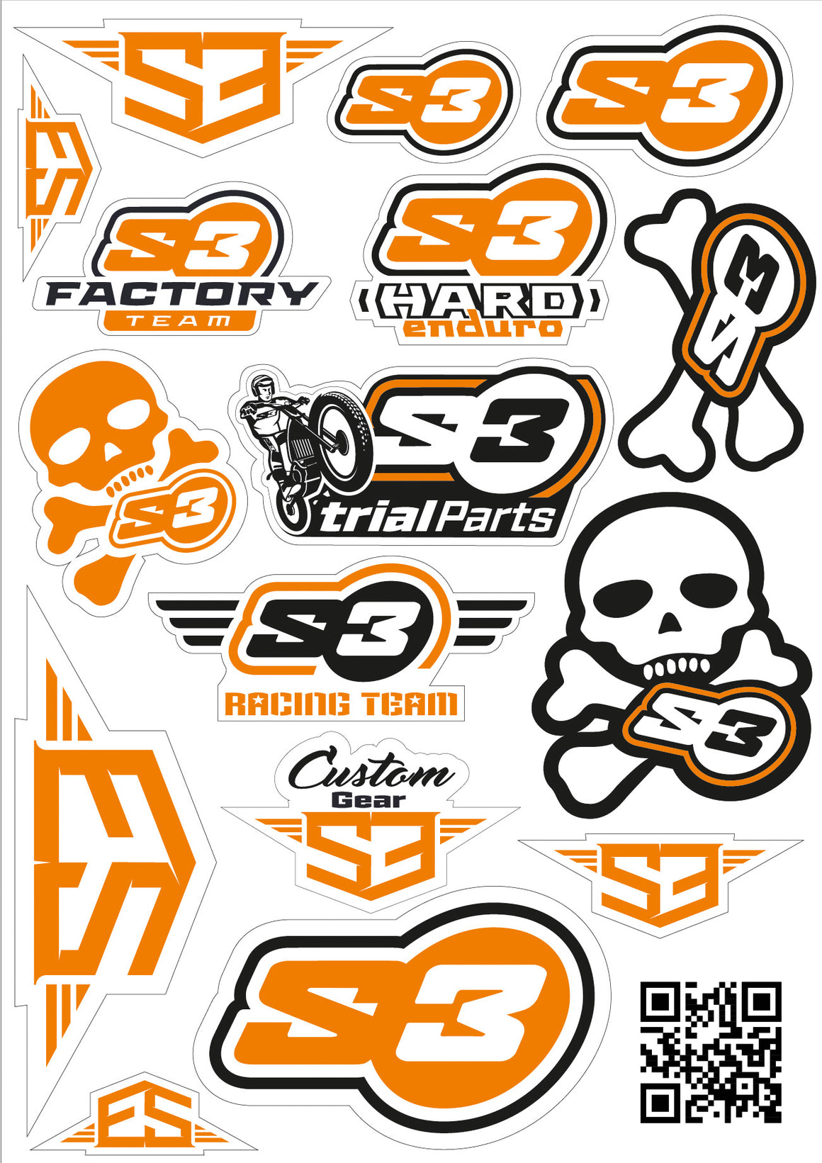 S3 Parts LOGO STICKERS S3 ORANGE