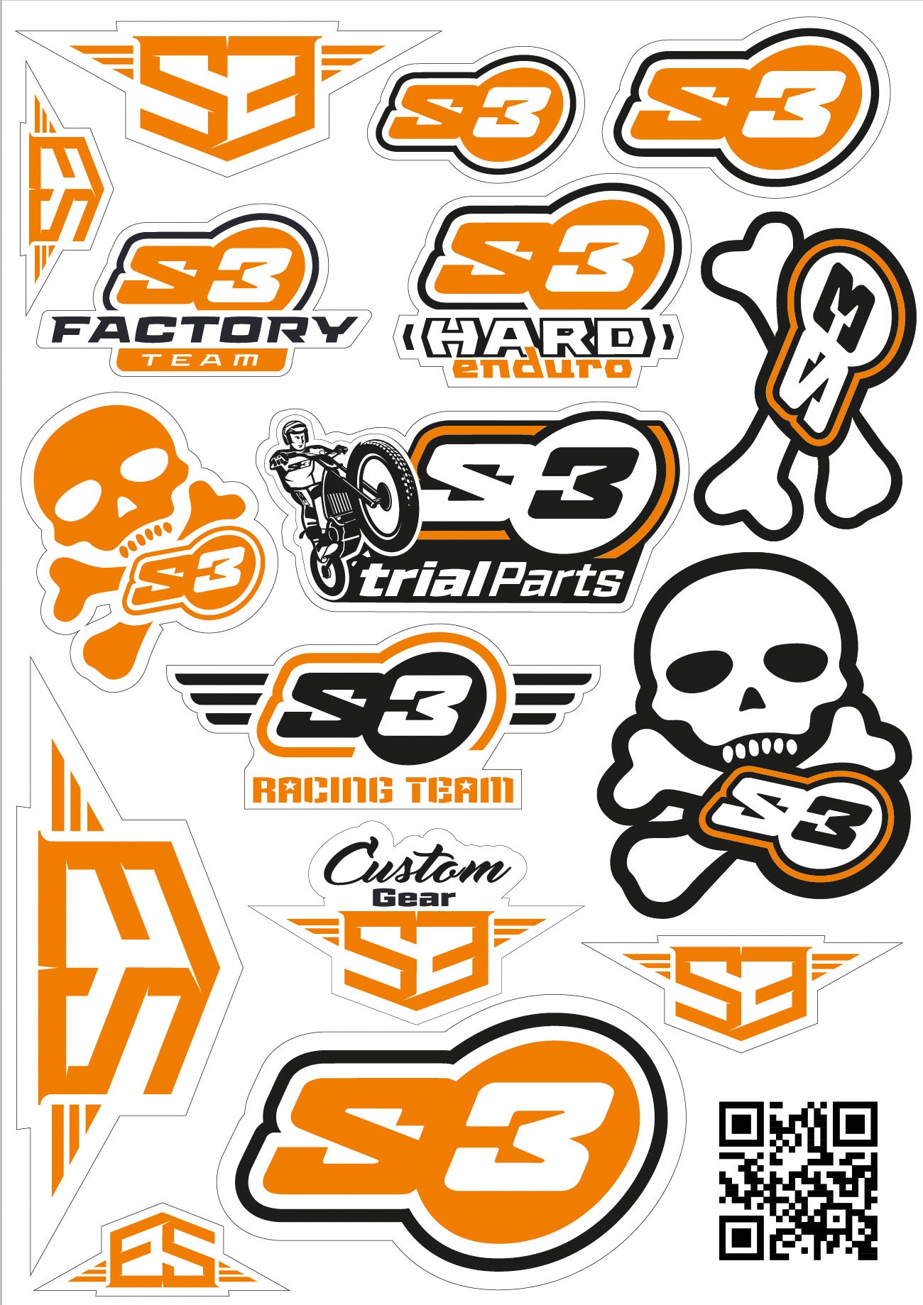 S3 Parts LOGO STICKERS S3 ORANGE