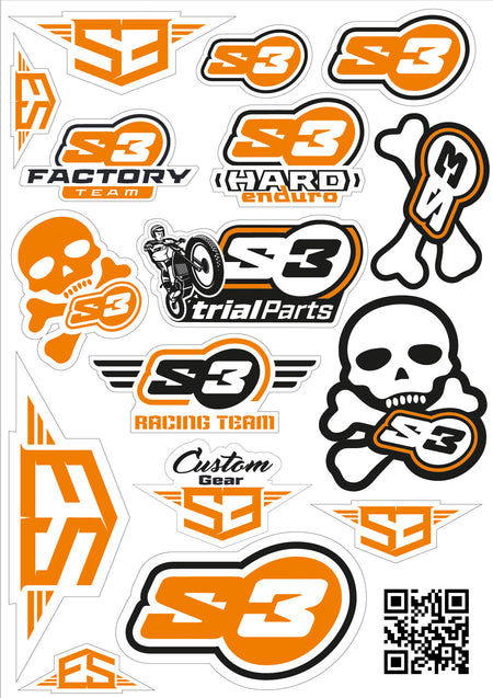 S3 Parts LOGO STICKERS S3 ORANGE