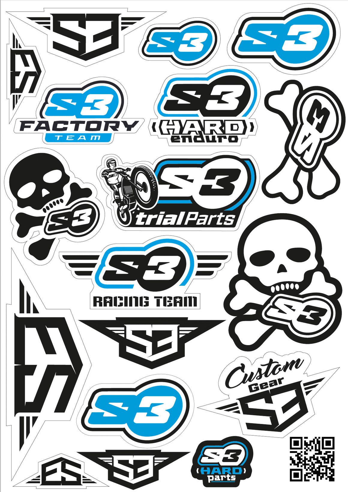 S3 Parts LOGO STICKERS S3 BLACK