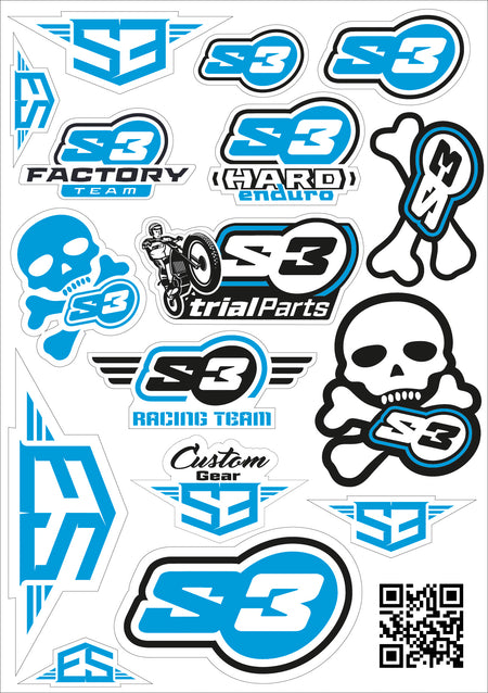 S3 Parts LOGO STICKERS S3 BLUE
