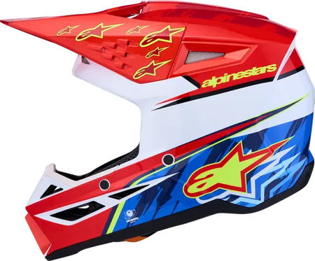 Alpinestars Helm Jeugd SM3 FALCON Rood/Wit/Blauw