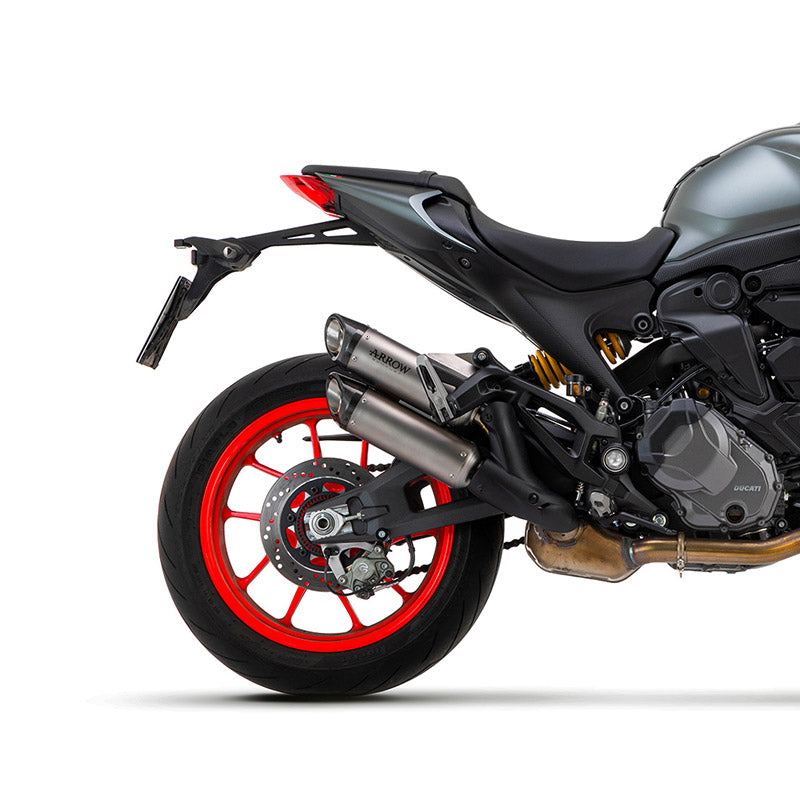 Arrow Ducati Monster 937 2021-2024 – Round-Sil titanium double silencer (upper & lower) with carby end cap | Femon Parts