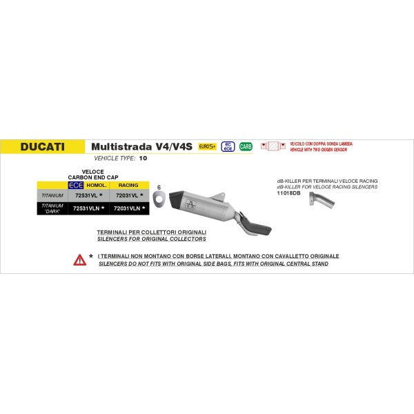 Arrow Ducati Multistrada V4 / V4S 2025 – Veloce titanium silencer | Femon Parts