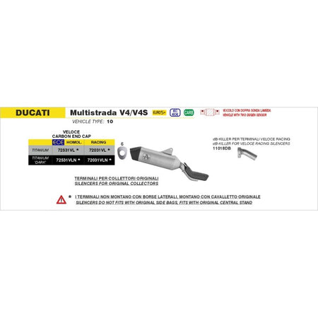 Arrow Ducati Multistrada V4 / V4S 2025 – Veloce titanium silencer | Femon Parts