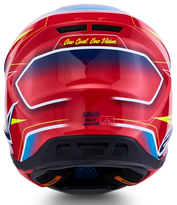 Alpinestars Helm SM7 CAST Rood/Geel/Blauw