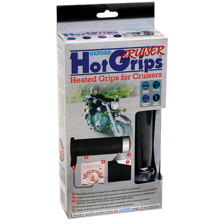 Oxford HotGrips Cruiser handvatverwarming 25,4 mm met chromen schakelaar