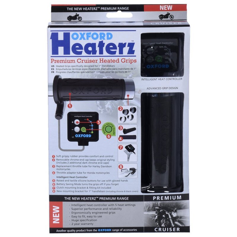 Oxford HotGrips Premium Cruiser handvatverwarming 25,4 mm met V8-schakelaar