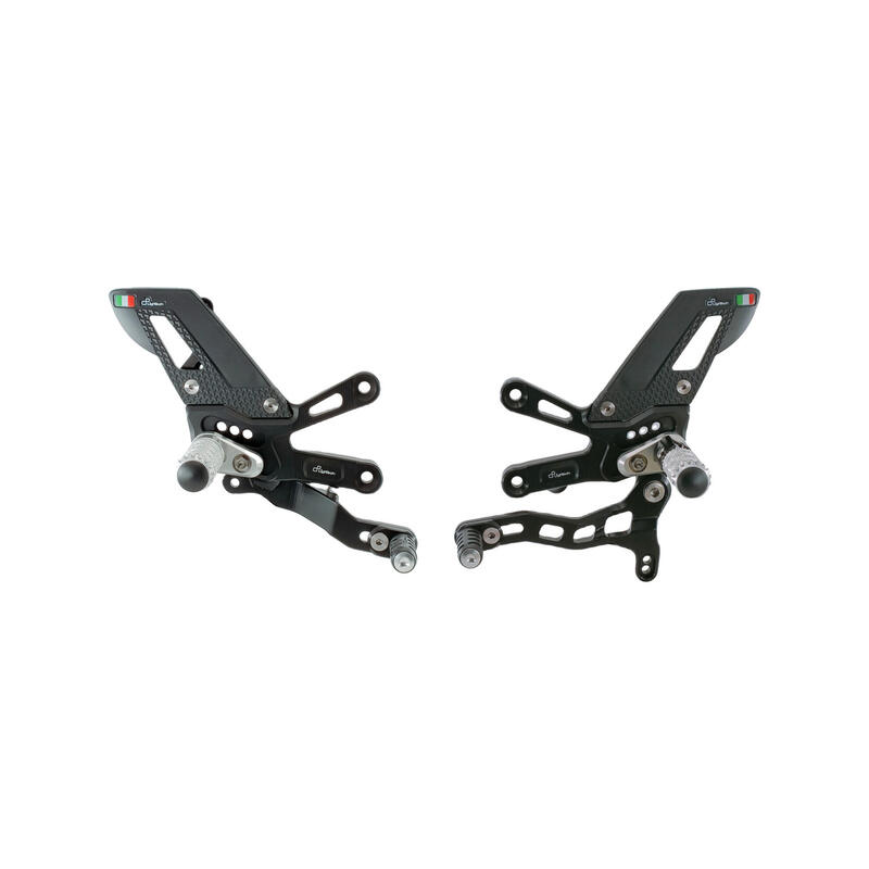 LIGHTECH Adjustable Rear Sets With Fixed Footpegs - Reverse Shifting