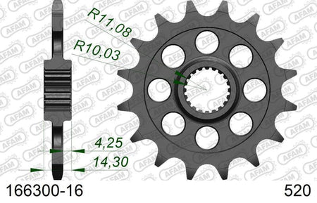 AFAM FR SPROC 520 STEEL ST 166300