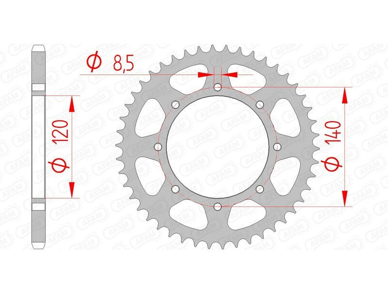AFAM Steel Rear Sprocket 520 Standard - 16600
