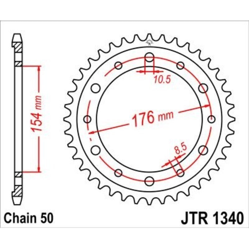 JT Sprockets Steel Rear Sprocket JTR1340 - 530