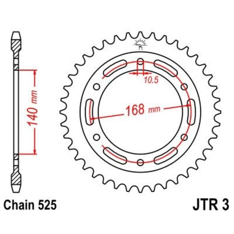 JT Sprockets Steel Rear Sprocket JTR3 - 525
