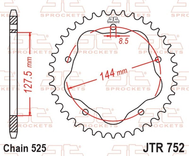JT Sprockets Alu Ultra-Light Rear Sprocket JTR752 - 525