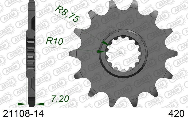 AFAM Front Sprocket Steel 420 Standard - 21108