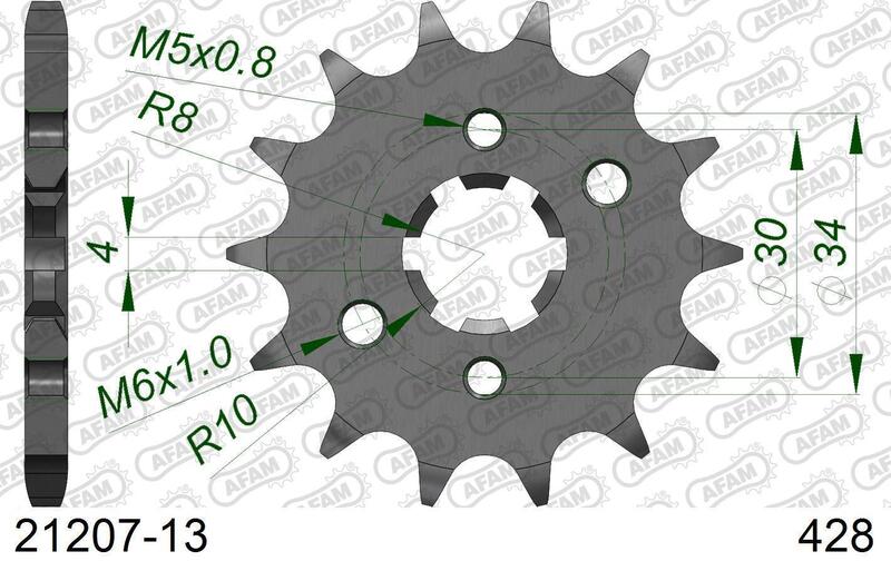 AFAM Steel Front Sprocket 428 Standard - 21207