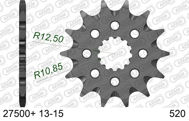 AFAM Steel Front Sprocket 520 Self-Cleaning - 27500