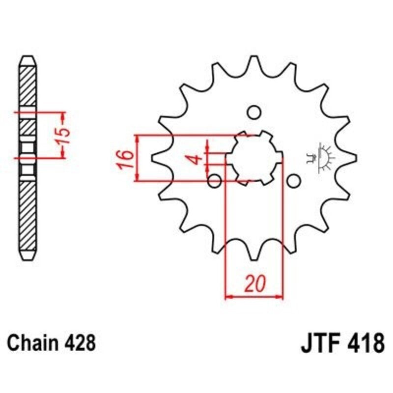 JT Sprockets Steel Front Sprocket JTF418 - 428