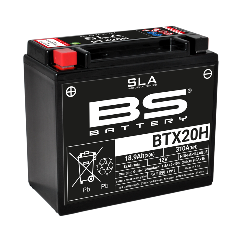 BS BATTERY SLA-Batterie, wartungsfrei, werkseitig aktiviert - BTX20H