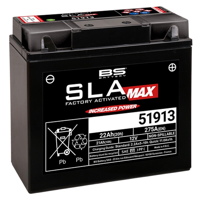 BS BATTERY SLA Max Batterie, wartungsfrei, werkseitig aktiviert - 51913