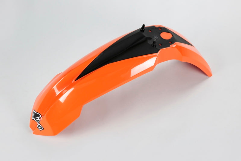 UFO Plast PLASTIC FRONT FENDER, ORANGE/ORANGE