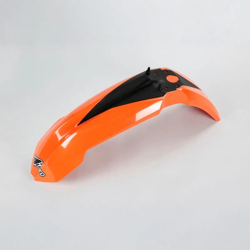 UFO Plast PLASTIC FRONT FENDER, ORANGE/ORANGE