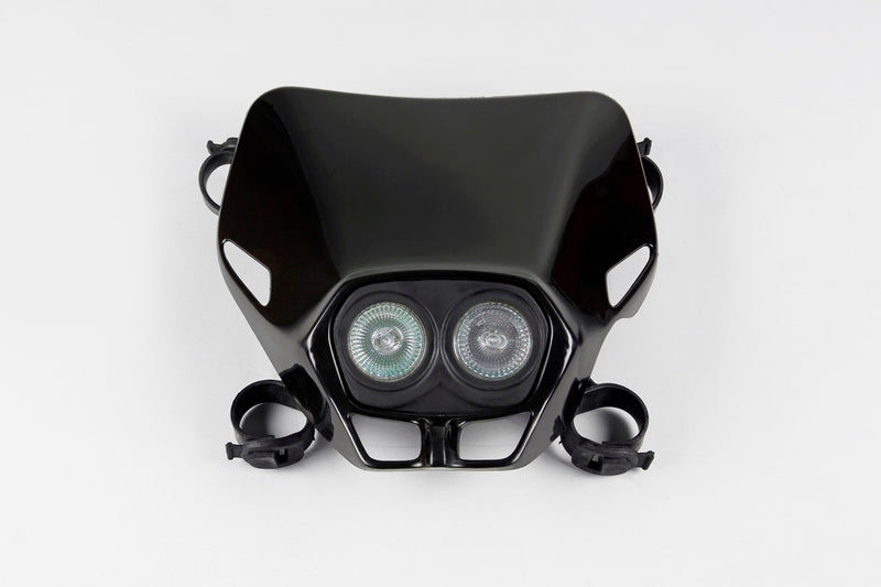 UFO Plast HEADLIGHT FIREFLY TWINS, BLK/BLK