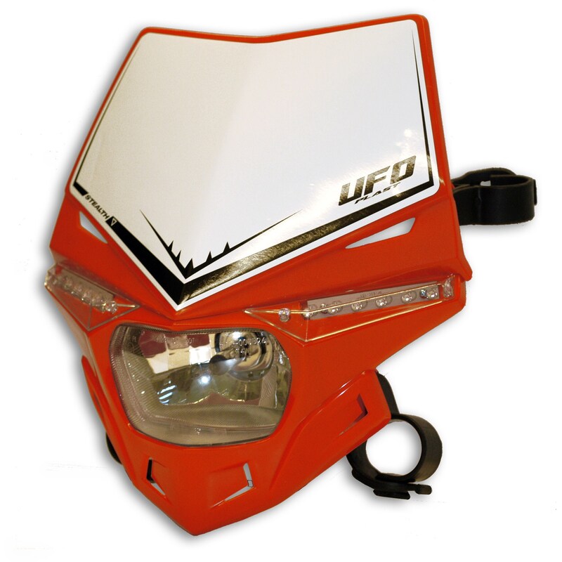 UFO Plast HEADLIGHT STEALTH, RED/RED