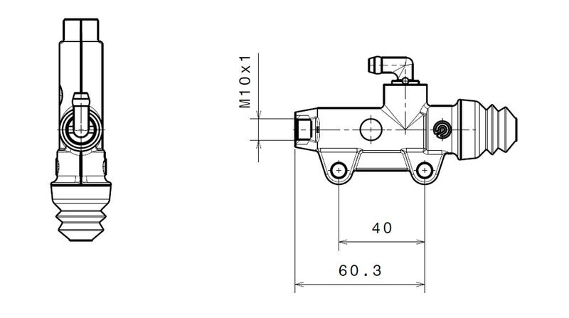 BREMBO Hinterrad-Hauptbremszylinder Ø13mm Schwarz