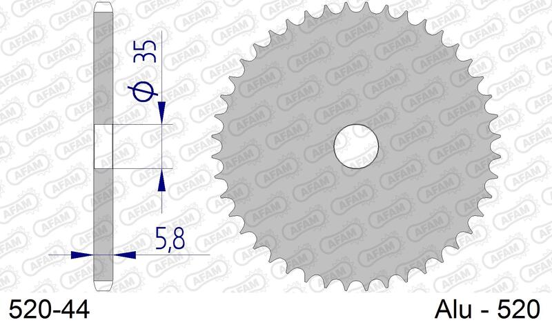 AFAM Achtertandwiel Aluminium 520