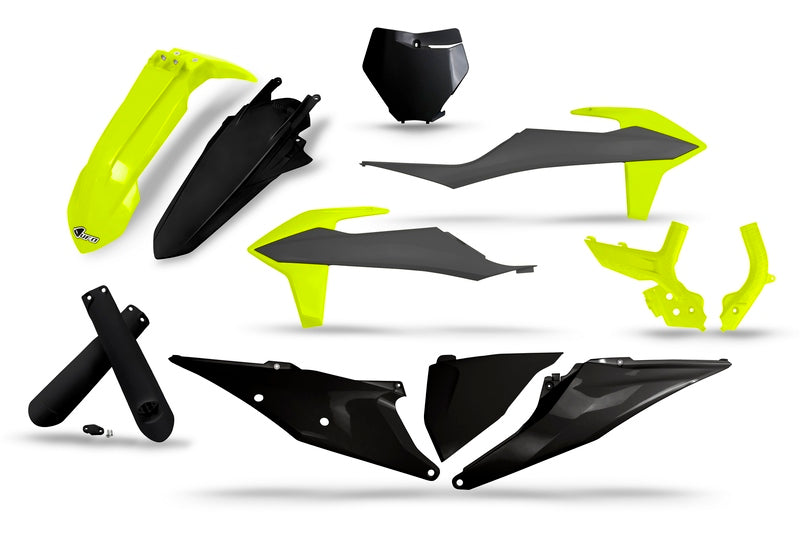 UFO PLASTICS KIT FLU GRAY BLACK KTM