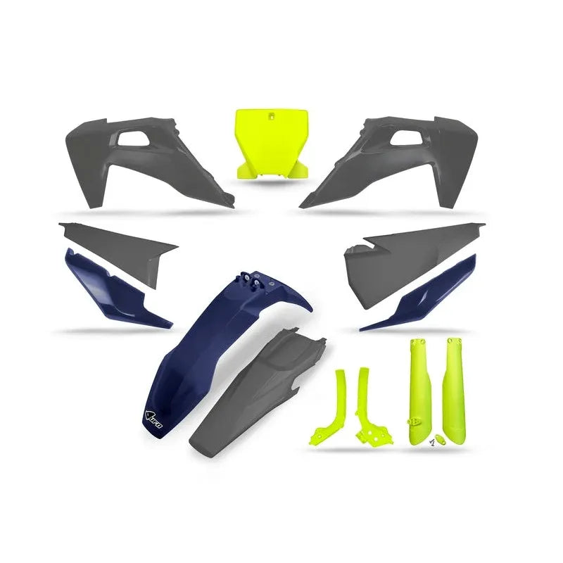 UFO Plast PLASTICS KIT BLUE GREY FLU HUSQVARNA